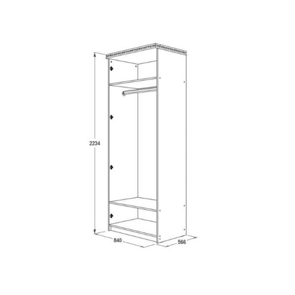 Шкаф 2-х дверный для одежды «Ольга 13», цвет ясень анкор тёмный / ясень анкор светлый