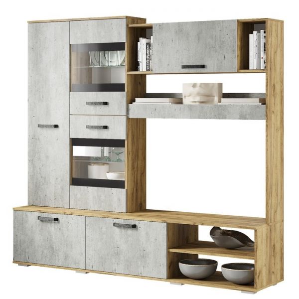 Гостиная Трамп 2004х460х1860 крафт/метрополитан грей