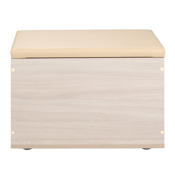 Пуф Герда, 600х355х432 Ясень шимо светлый/экокожа бежевая