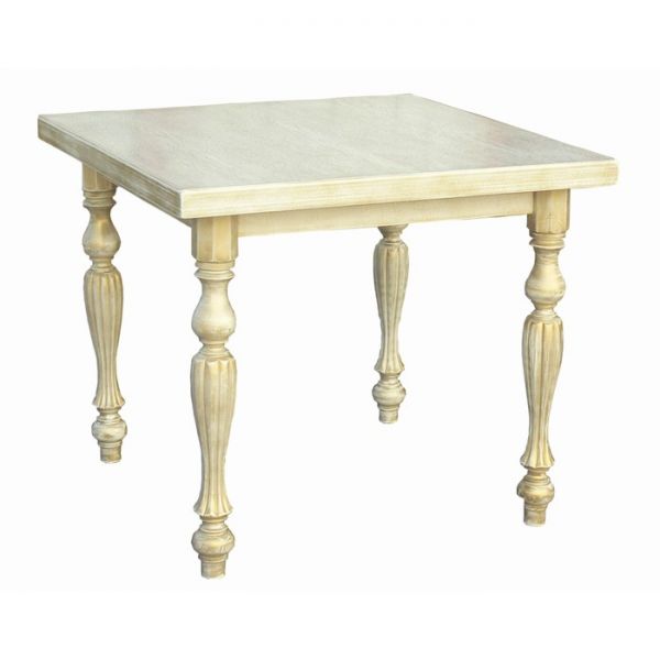 Стол кухонный 900х900х750 бук/цвет покраски слоновая кость патина золото