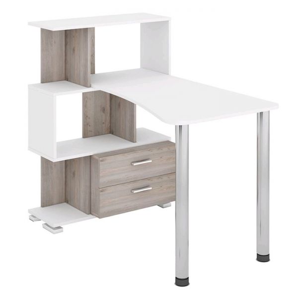 Стол-стеллаж «СЛ-5-3СТ-2», с ящиками, 3 этажный, 750 ? 1182 ? 1060 мм, цвет белый