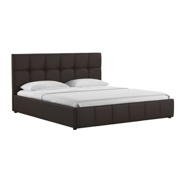 Кровать Хлоя, 1800х2000, ортопедическое осн+ПМ, Пегасо шоколад/Темно-коричневый