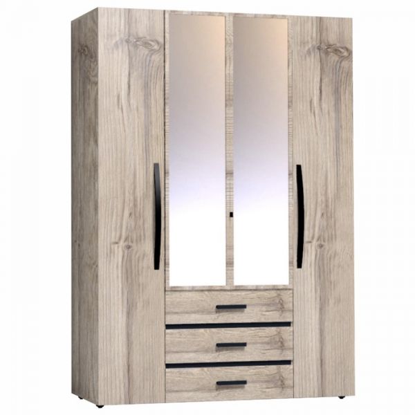 Шкаф для одежды и белья Nature 555, 1600 ? 595 ? 2300 мм, цвет гаскон пайн / чёрный