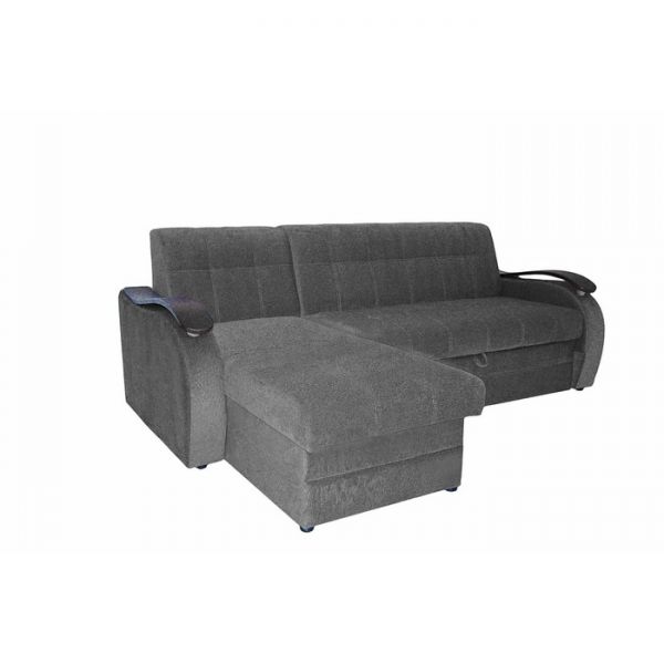 Угловой диван «Лео», механизм дельфин, левый угол, велюр, цвет бежевый