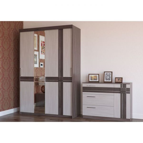 Шкаф-купе 2х дверный ПРЕЗЕНТ Бодега темный/светлый МДФ бодега темный