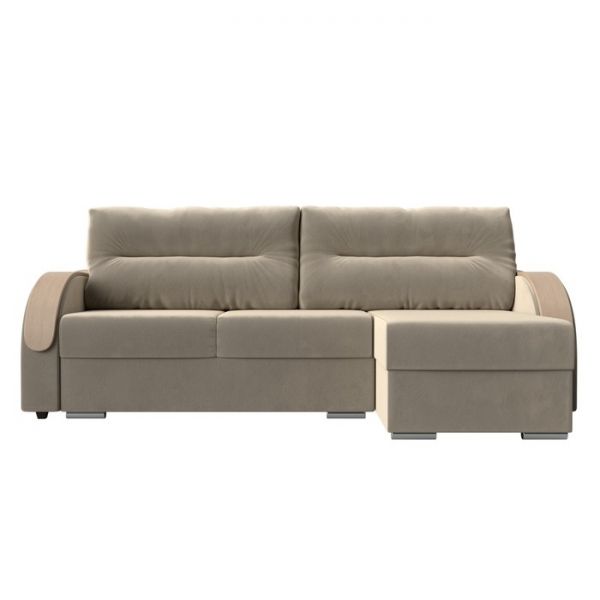 Угловой диван «Дарси», механизм еврокнижка, микровельвет, цвет бежевый