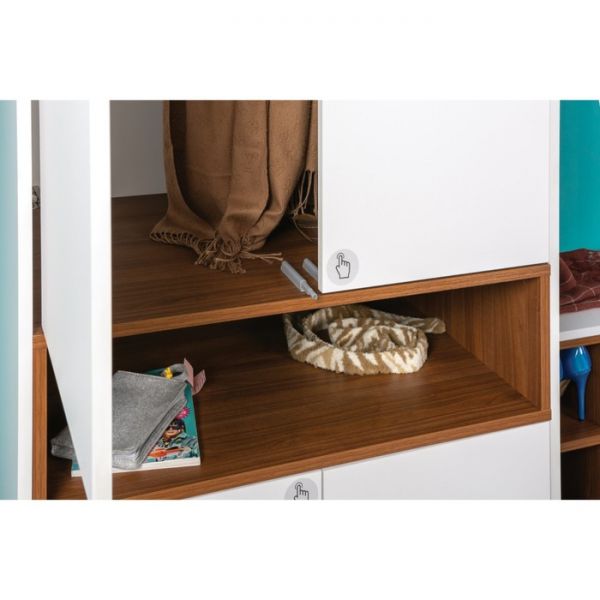 Прихожая Лайт 10.03, 790х321х1900, Орех селект каминный/Белый премиум