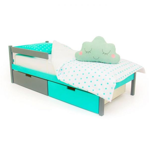 Детская кровать "Svogen classic графит-мятный"