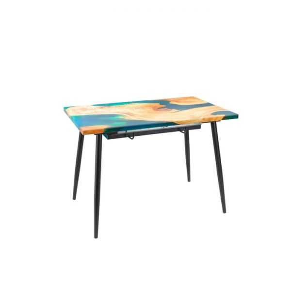 Обеденный стол «Конус 2», 1100(1500) ? 700 ? 750 мм, опора чёрная, цвет река