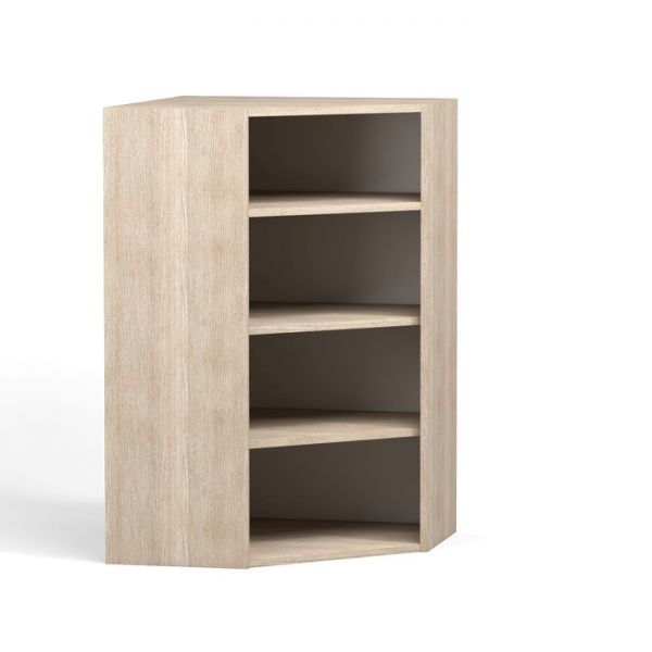 Шкаф навесной угловой Анжелика 600/600х300х920 Дуб молочный/Ясень