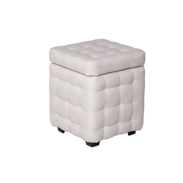 Пуф Теско с крышкой 400х400х460 бежевая рогожка