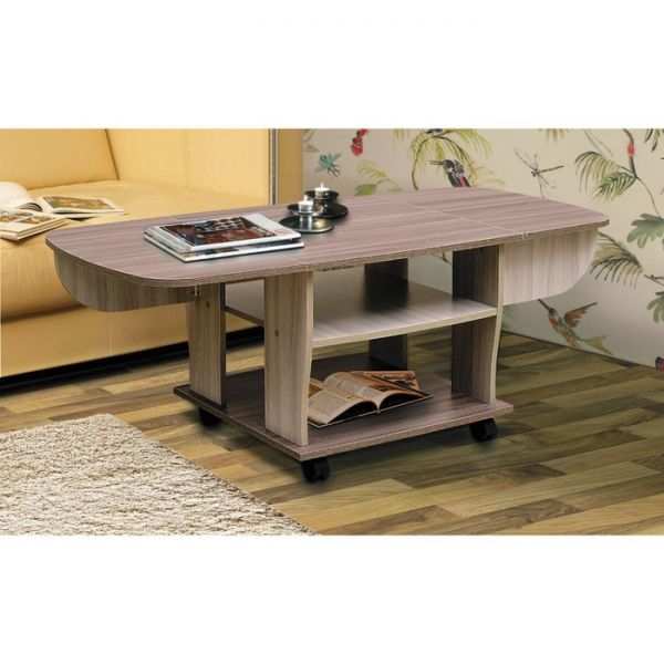 Стол журнальный №14, 600/1200 ? 600 ? 505 мм, цвет ясень шимо светлый / ясень шимо тёмный