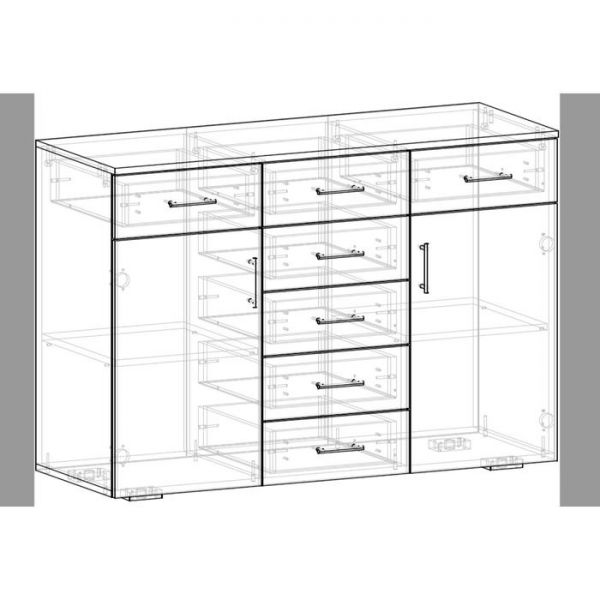 Комод Виго-4, 1200*840*440, Дуб сонома/Бетон