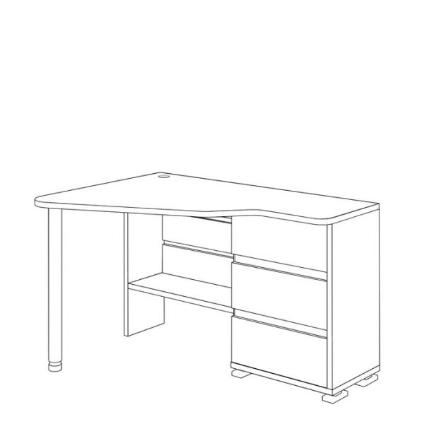 Стол СР-322С, угол левый, 1340 ? 900 ? 740 мм, цвет белый жемчуг