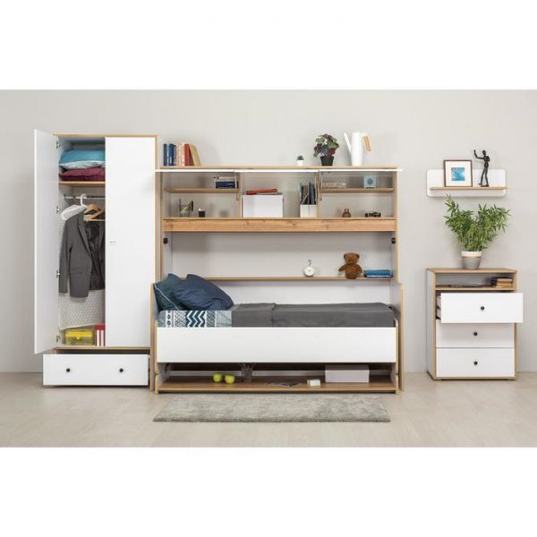 Комод Вуди 13.293, 700х431х932, Белый/Дуб золотой