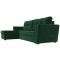 Угловой диван «Амстердам лайт», еврокнижка, правый угол, велюр, цвет зелёный