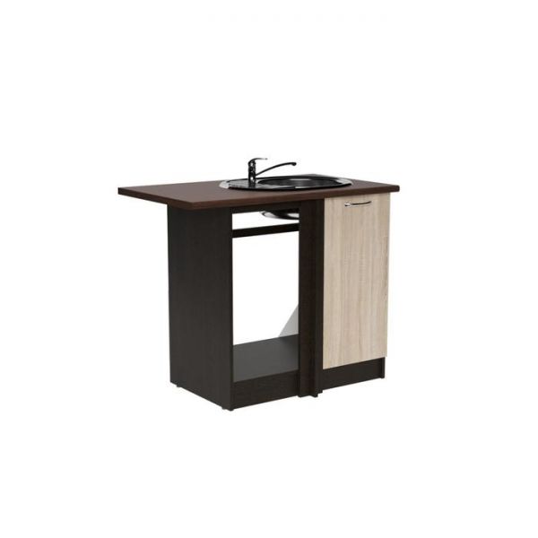 Шкаф напольный Сабрина 1000х600х850 под мойку с 1 дверцей  венге/дуб сонома/дуглас темный