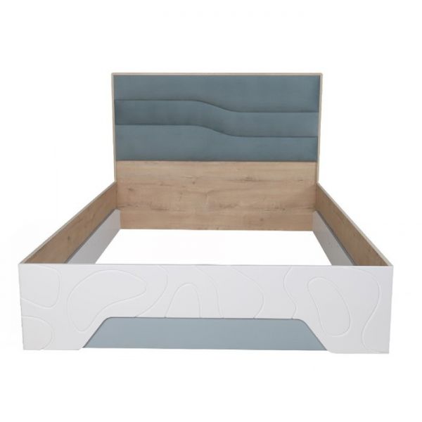 Каркас кровати Кристабель-14 1400х2000 дуб ирландский/белый/серо-голубой