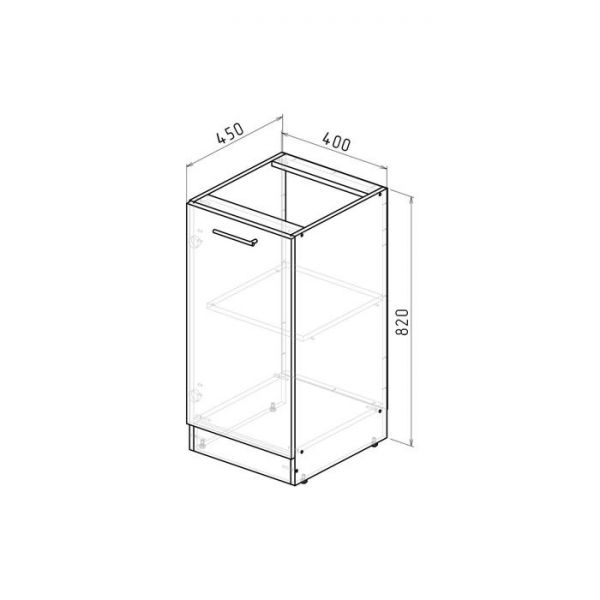 Шкаф напольный Сабрина 400х600х850 с 1 дверцей  венге/дуб сонома/дуглас темный