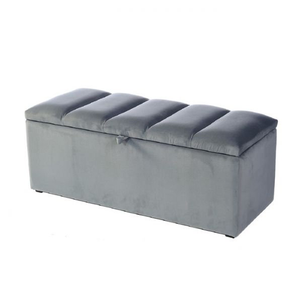 Пуф Осло 1000х400х410  велюр серебристый