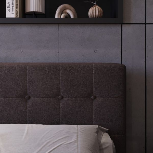 Кровать «Космопорт New» с ПМ, 1400 ? 2000 мм, ЭКО деревянный каркас, 1 ящик, цвет шоколад