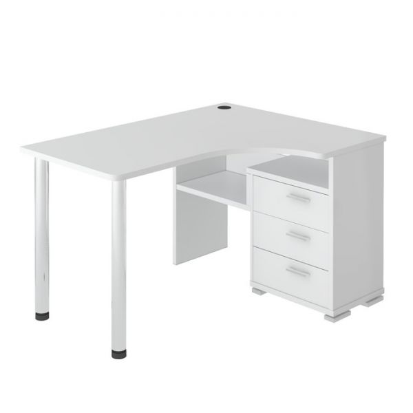 Стол СР-132С, угол правый, 1300 ? 1010 ? 750 мм, цвет белый жемчуг