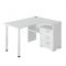 Стол СР-132С, угол правый, 1300 ? 1010 ? 750 мм, цвет белый жемчуг