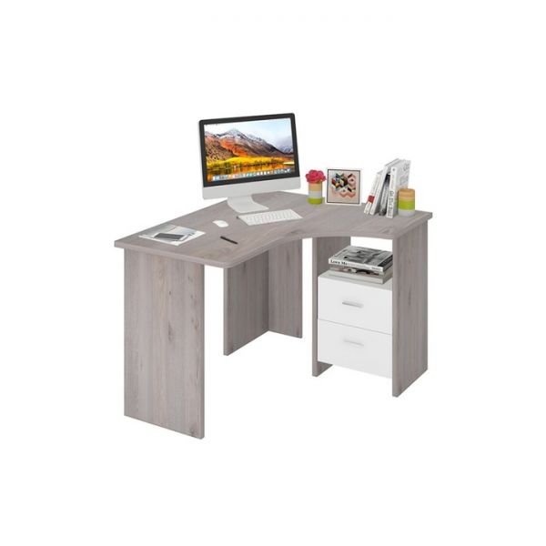 Угловой стол, 1000 ? 1200 ? 770 мм, правый угол, цвет белый жемчуг