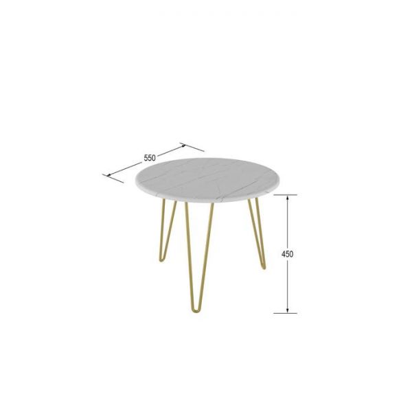Стол журнальный «РИД Голд 430», 550 ? 550 ? 450 мм, цвет белый мрамор