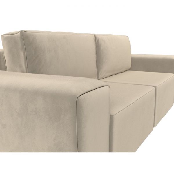 Прямой диван «Беккер», механизм еврокнижка, микровельвет, цвет бежевый