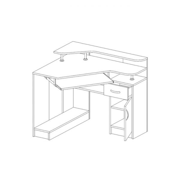 Стол компьютерный Интел-5 950х800х830 Бодега тёмный/Бодега светлый