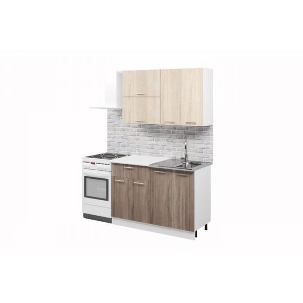 Кухонный гарнитур «Лилия», 1.2 м, ЛДСП, без мойки, цвет белый / лайм