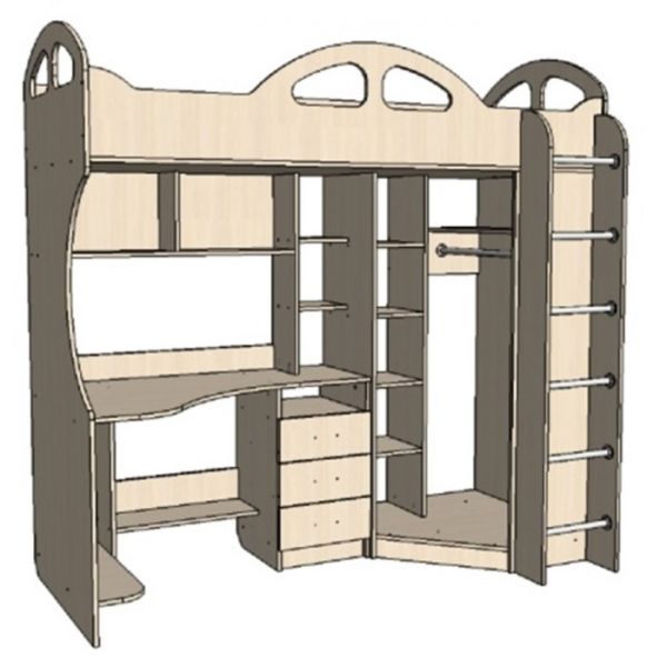 Детский комплекс Вега-1 Левый Дуб молочный/венге