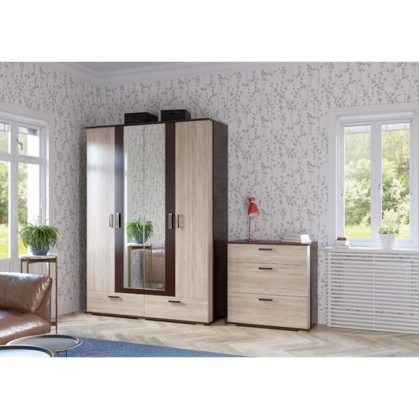 Комод с 3-я ящиками ДАЛЛАС 900х440х900 Венге/Дуб Сонома