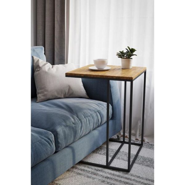 Стол придиванный «Хайгрет», 500 ? 500 ? 705 мм, металл, МДФ, цвет графит