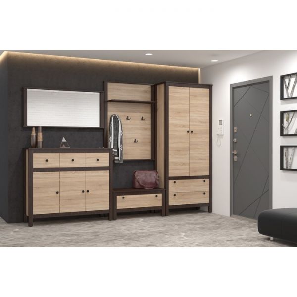 Вешалка Сканди, 868х251х1228, Дуб сонома/Венге