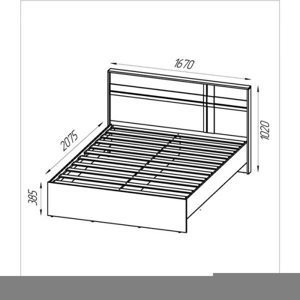 Кровать 1600х2000, с основанием, Бодега темный/светлый МДФ бодега темный
