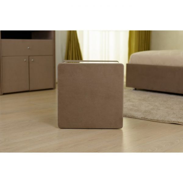 Тумба широкая «Алеро», 1 ящик, прозрачное стекло, велюр velutto 11, цвет розовый