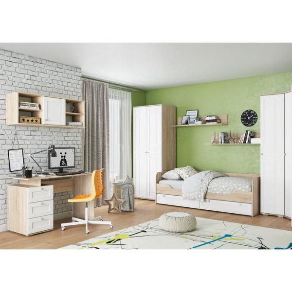 Комод К-22 РИВЬЕРА 800х420х875 Фасады ПВХ Белый/корпус Дуб Сонома