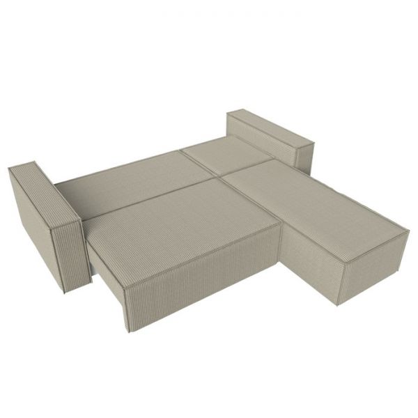 Угловой диван «Куба», механизм еврокнижка, рогожка, цвет бежевый