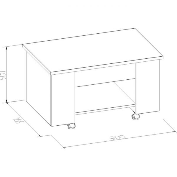 Стол-трансформер «Леон 219», 900 ? 594 ? 507  (770) мм, цвет ясень анкор светлый / ателье