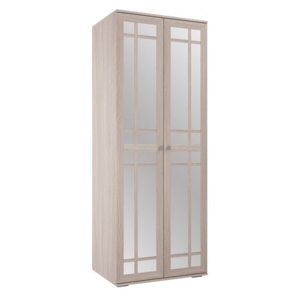 Шкаф ШР-2 Зеркало/Зеркало РИВЬЕРА 2100х800х570 Ясень Шимо Светлый