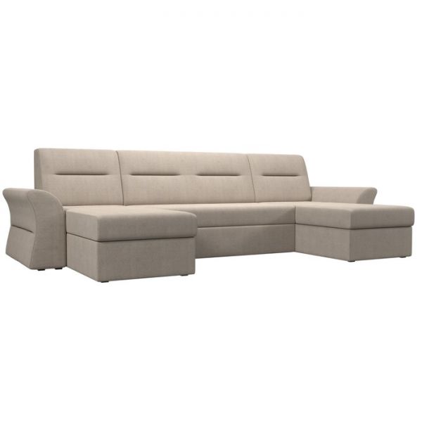 П-образный диван «Клайд», механизм дельфин, рогожка, цвет бежевый