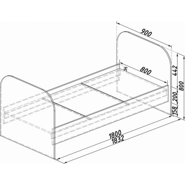 Кровать односпальная Тойс 1832х800 белый/Little Pony