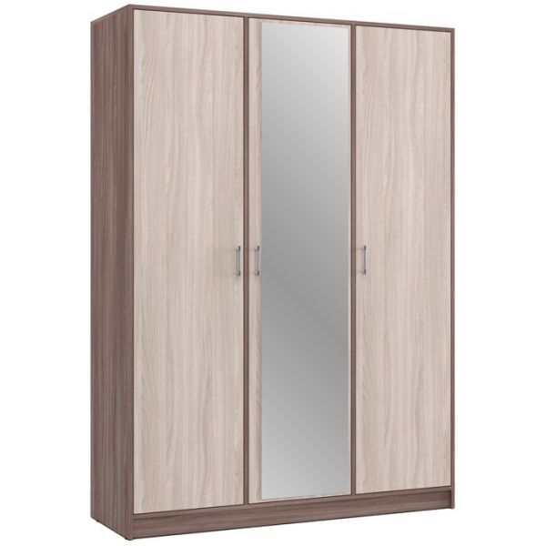 Шкаф 3-х створчатый распашной с зеркалом ШР3/1 2100х1500х500 Ясень Шимо Светлый/Темный