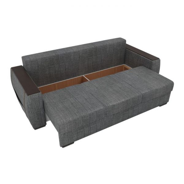 Прямой диван «Брион», механизм еврокнижка, рогожка, цвет серый