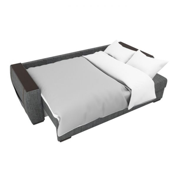 Прямой диван «Брион», механизм еврокнижка, рогожка, цвет серый