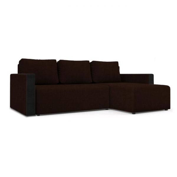 Угловой диван «Алиса 3», еврокнижка, бельевой ящик, велюр, цвет shaggy azure/marvel black