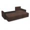 Угловой диван «Алиса 3», еврокнижка, бельевой ящик, рогожка, bahama ash/теоs dark brown