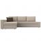 Угловой диван «Версаль», механизм дельфин, рогожка, правый угол, цвет бежевый